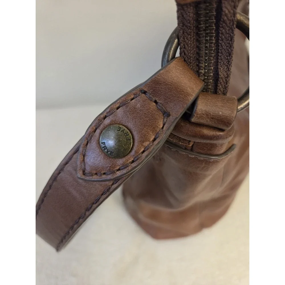 Frye New‎ Oriana Cognac Brown Woven Leather Hobo Shoulder Bag Long Tassel